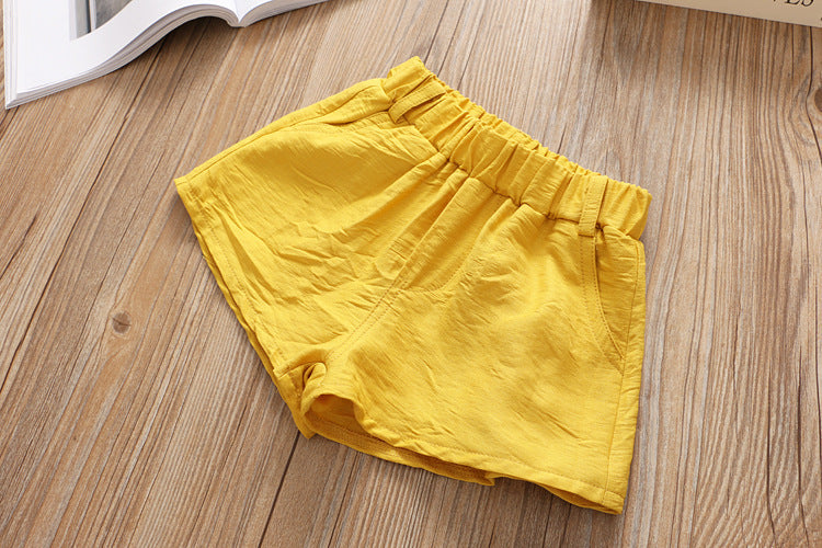 [363294-MUSTARD] - Setelan Fashion Anak Perempuan - Motif Flower Leaf Ribbon