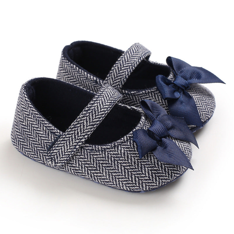 [105279-BLUE] - Sepatu Bayi Flat Prewalker 3D Import - Motif Ribbon Fiber