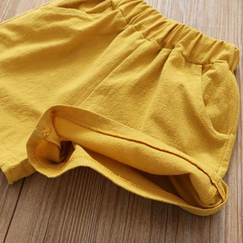 [363218-DARK MUSTARD] - Setelan Blouse Fashion Trend Anak Perempuan - Motif Flower Stalk