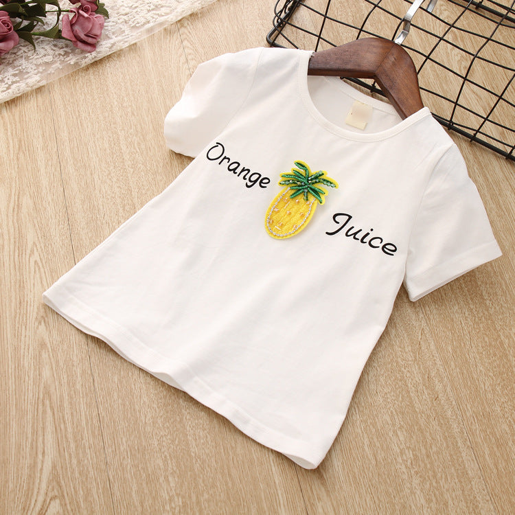 [363115-YELLOW] - Setelan Fashion Anak Perempuan Modis - Motif Pineapple Juice