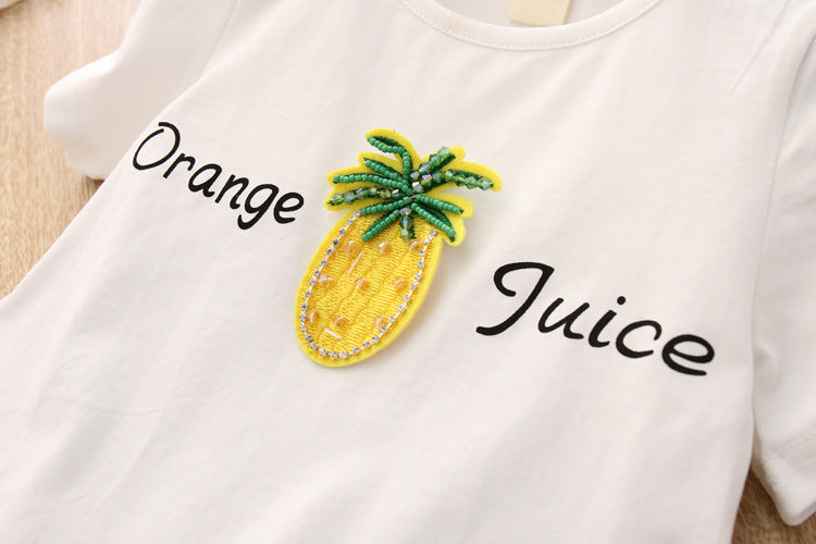 [363115-YELLOW] - Setelan Fashion Anak Perempuan Modis - Motif Pineapple Juice