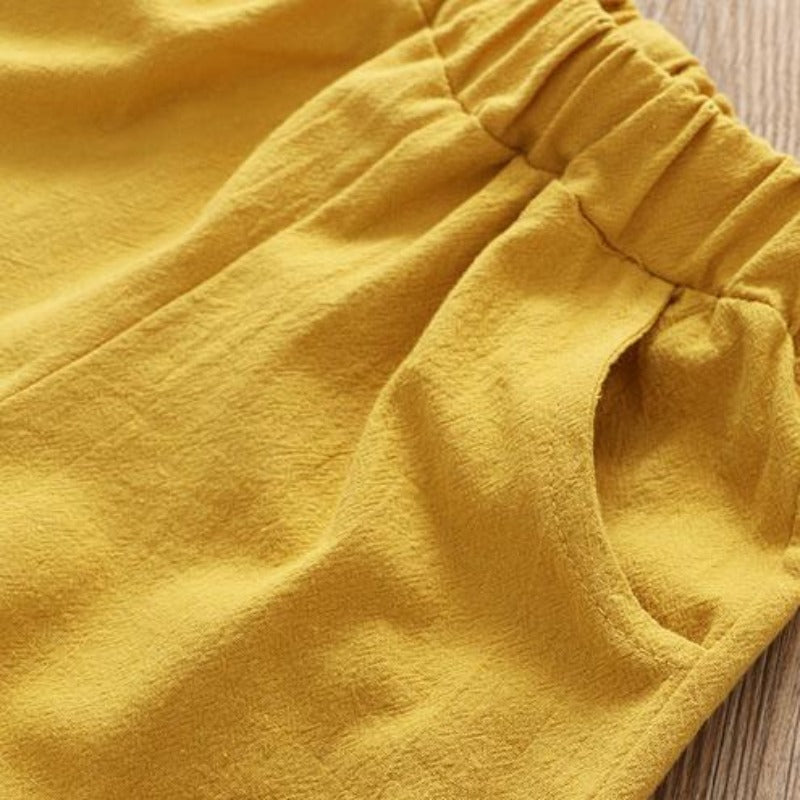 [363218-DARK MUSTARD] - Setelan Blouse Fashion Trend Anak Perempuan - Motif Flower Stalk