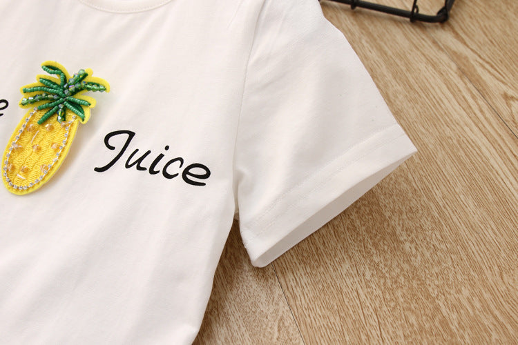 [363115-YELLOW] - Setelan Fashion Anak Perempuan Modis - Motif Pineapple Juice