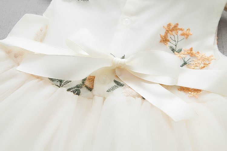 [340237] - Dress Tutu Bordir Lengan Kutung Anak Perempuan - Motif Beautiful Flower
