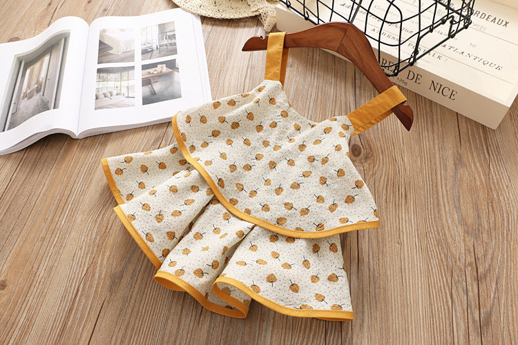 [363277-MUSTARD] - Setelan Kutung Fashion Anak - Motif Flower Folds