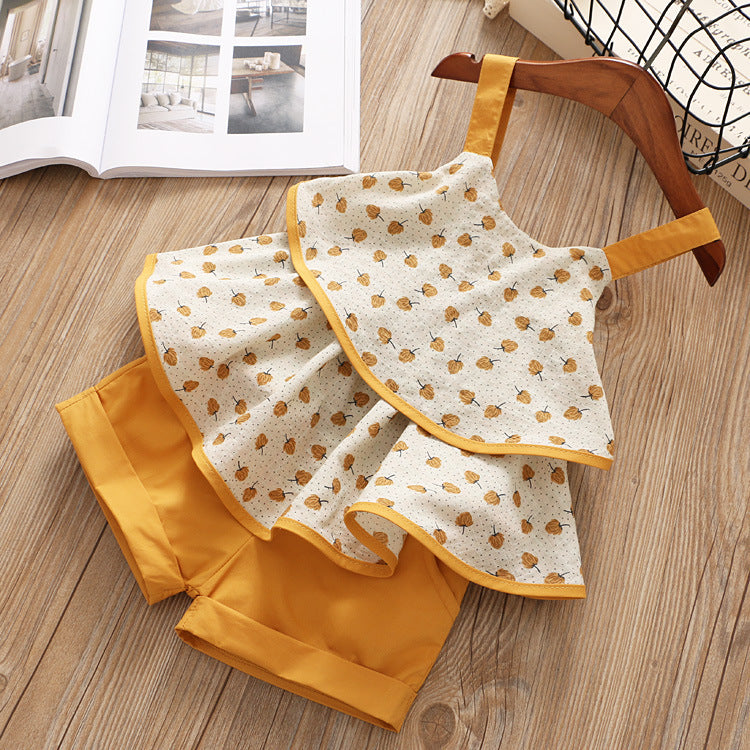 [363277-MUSTARD] - Setelan Kutung Fashion Anak - Motif Flower Folds
