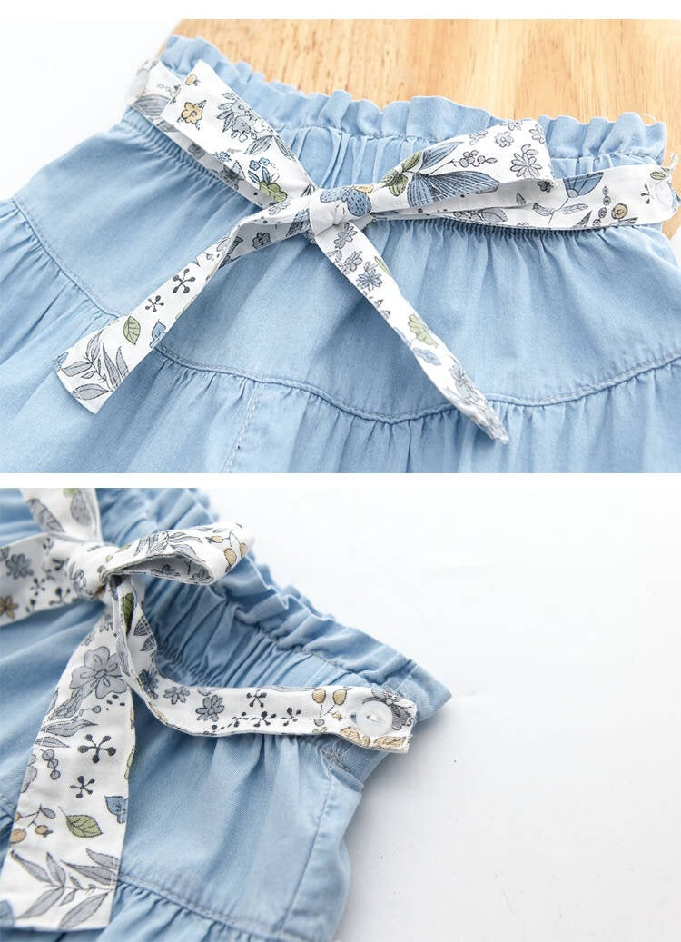 [508118] - Celana Rok Anak Kekinian - Motif Leafy Waist Strap