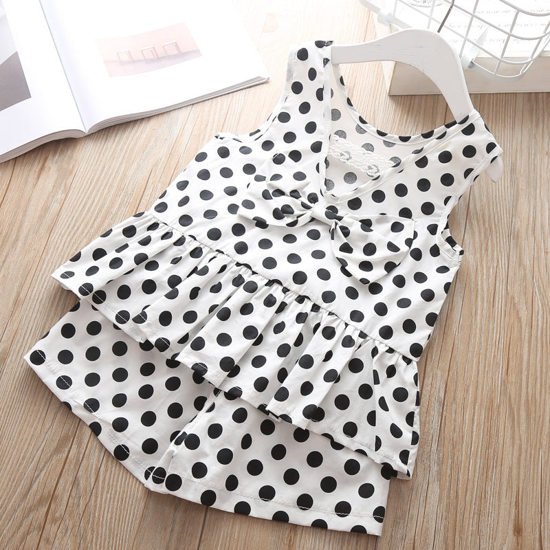 [363188-WHITE] - Setelan Modis Anak Perempuan / Fashion Anak - Motif Clear Polkadot