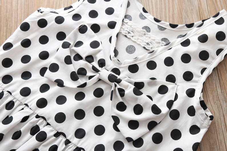 [363188-WHITE] - Setelan Modis Anak Perempuan / Fashion Anak - Motif Clear Polkadot