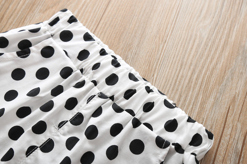 [363188-WHITE] - Setelan Modis Anak Perempuan / Fashion Anak - Motif Clear Polkadot