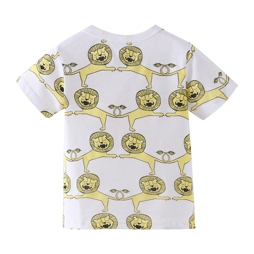 [357274] - Atasan Anak / Kaos Anak / Baju Atasan Summer Anak Trendi - Motif Lion Pattern