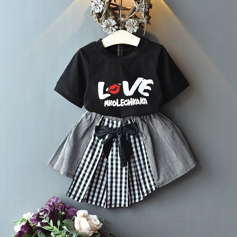 [363244] - Baju Setelan Fashion Trend Anak Perempuan - Motif Tartan Love