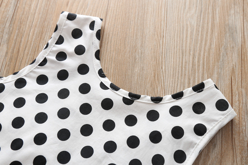 [363188-WHITE] - Setelan Modis Anak Perempuan / Fashion Anak - Motif Clear Polkadot