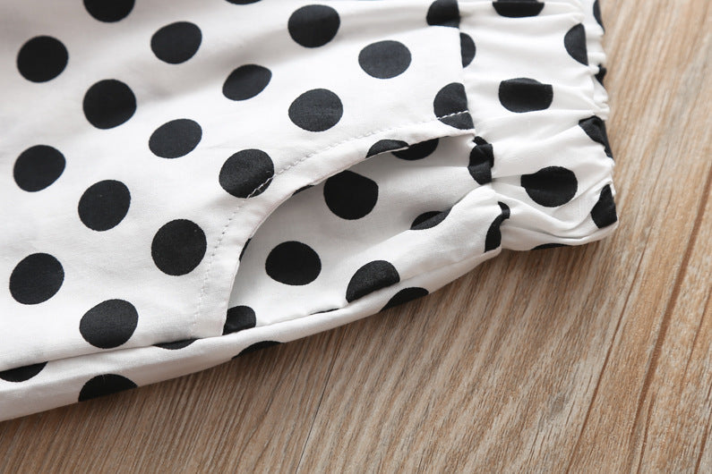 [363188-WHITE] - Setelan Modis Anak Perempuan / Fashion Anak - Motif Clear Polkadot