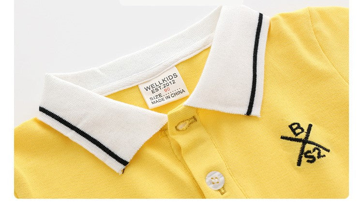 [513157] - Atasan Kaos Polo Fashion Anak Import - Motif Simple Color Bordir