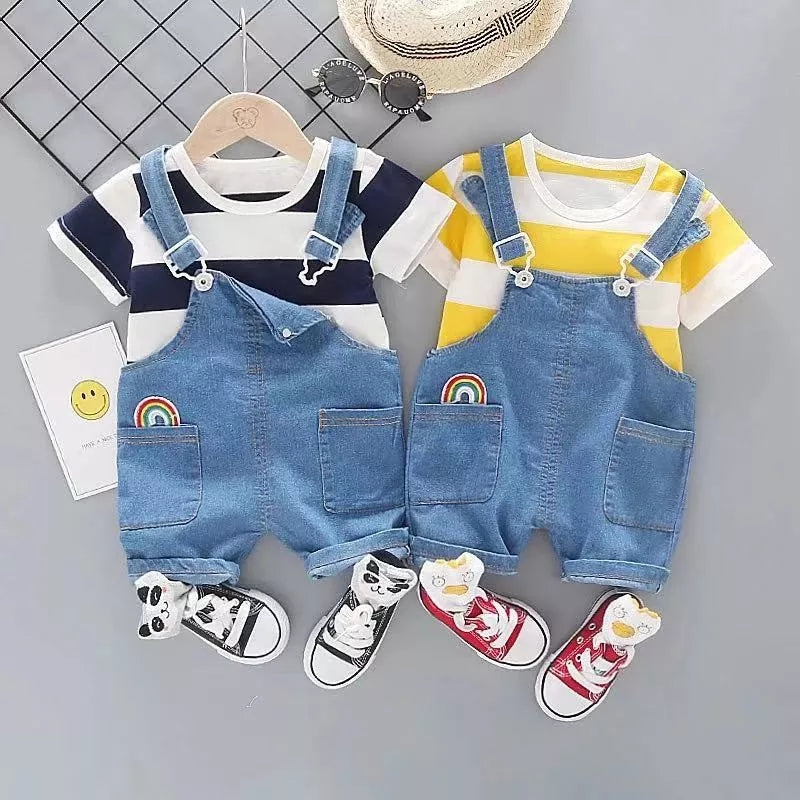 [368562] - Setelan Overall Fashionable - Motif Mini Rainbow