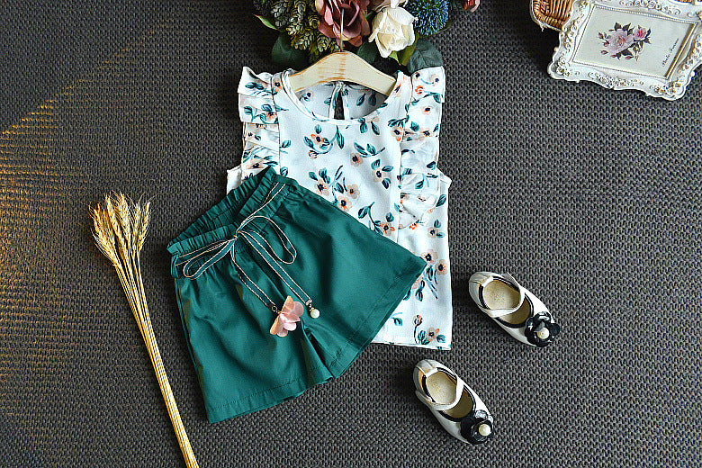 [363137] - Setelan Fashion Anak Perempuan Modish - Motif Branching Flowers