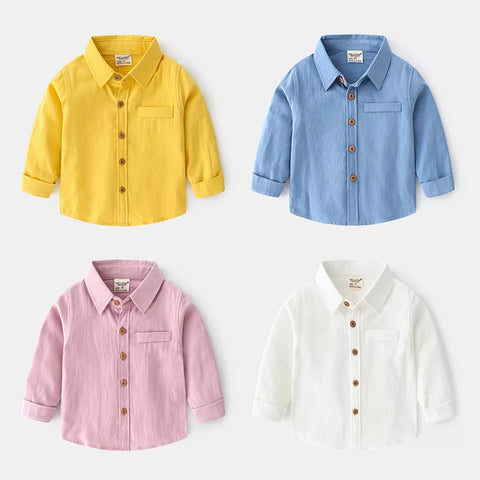 [513181] - Atasan Kemeja Polos Anak - Motif Plain Color