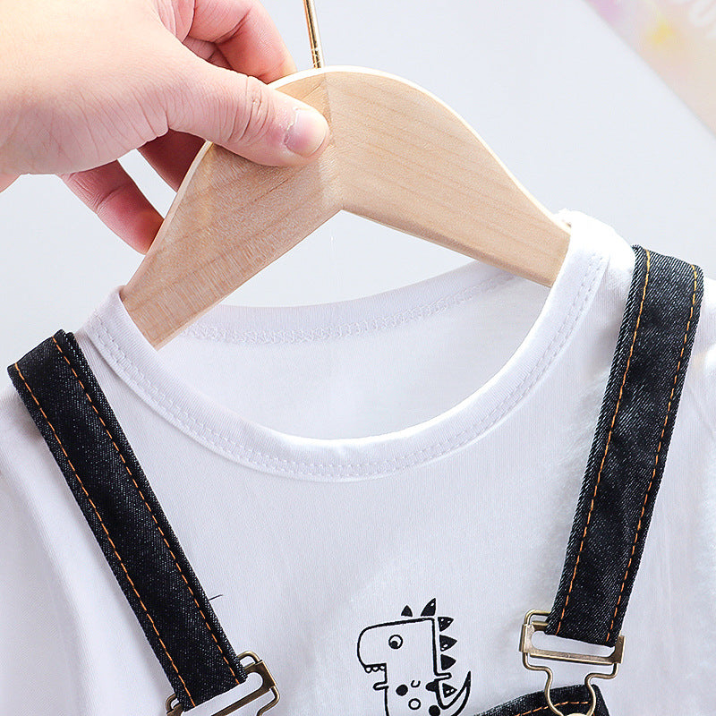 [368563] - Setelan Overall Fashionable - Motif Litle Dino