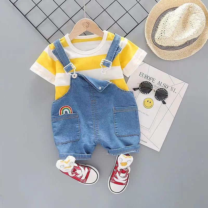 [368562] - Setelan Overall Fashionable - Motif Mini Rainbow