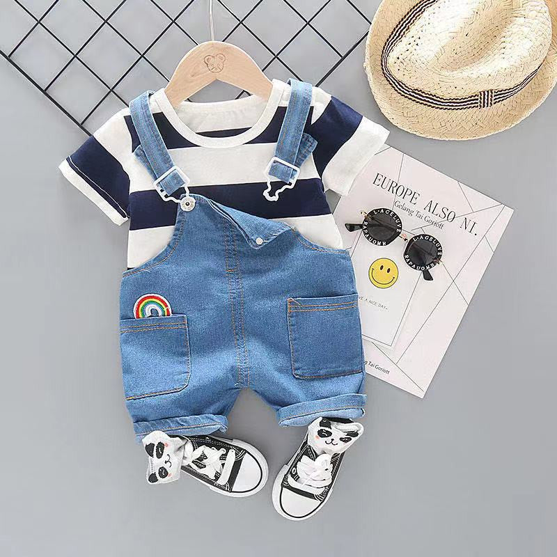 [368562] - Setelan Overall Fashionable - Motif Mini Rainbow
