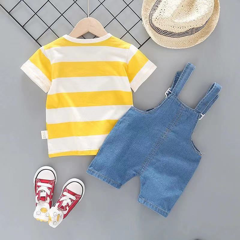 [368562] - Setelan Overall Fashionable - Motif Mini Rainbow