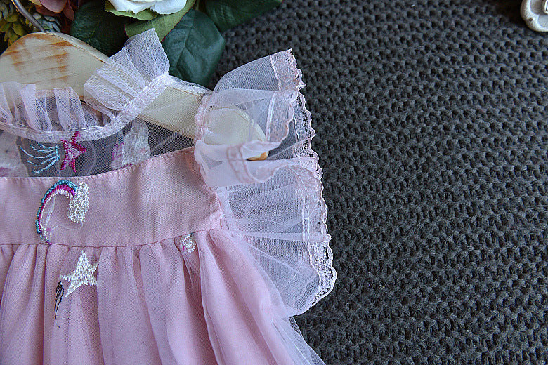[363119-PINK] - Dress Fashion Anak Perempuan Modis - Motif Small Little Horse