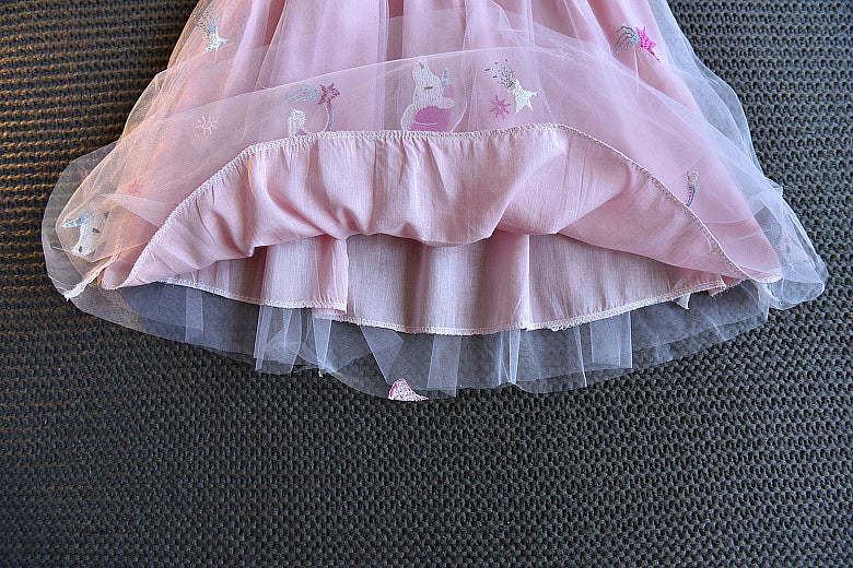 [363119-PINK] - Dress Fashion Anak Perempuan Modis - Motif Small Little Horse