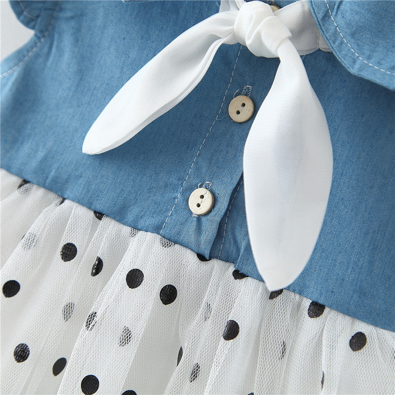 [340155] - Dress Kekinian Fashionable Anak Perempuan - Motif Polkadot Tie