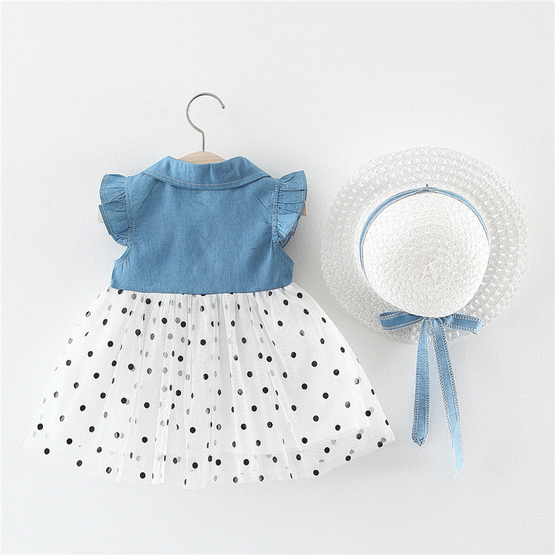 [340155] - Dress Kekinian Fashionable Anak Perempuan - Motif Polkadot Tie
