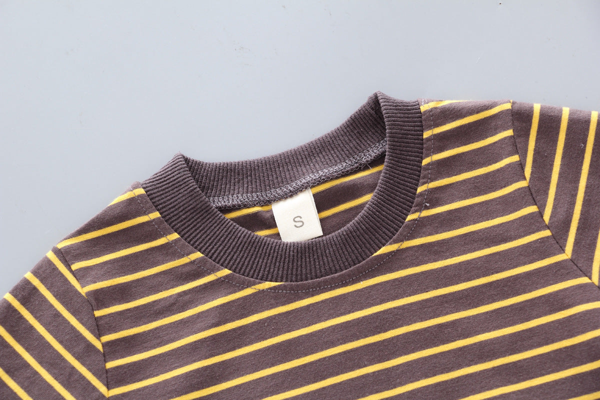 [368161] - Baju Setelan Overall Anak - Motif Striped Bee