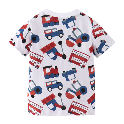 [357310] - Baju Atasan Summer Anak Trendi / Atasan Anak / Kaos Anak - Motif Vehicle Pattern