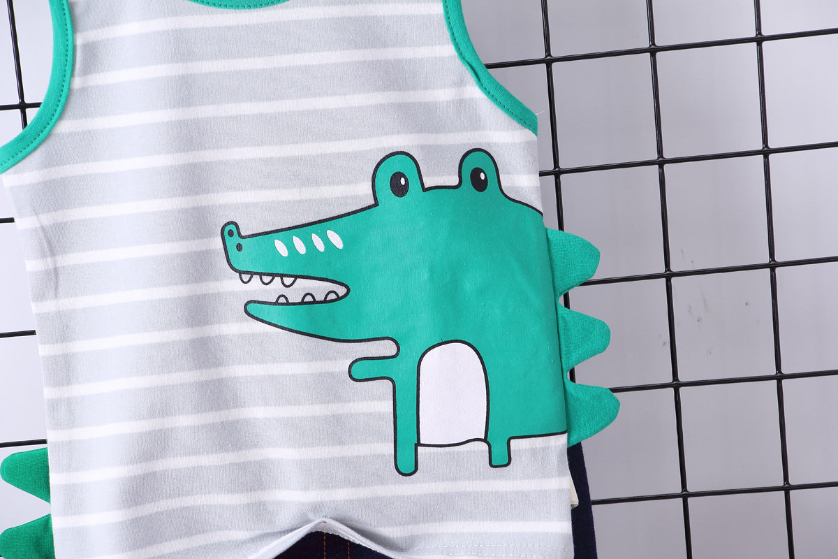 [368160] - Setelan Kutung Anak - Motif Crocodile 3D