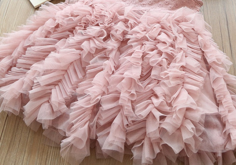 [363138-PINK] - Dress Fashion Anak Perempuan / Dress Anak - Motif Embossed Flowers