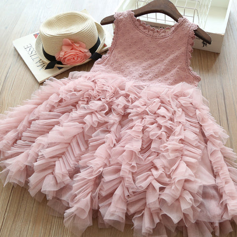 [363138-PINK] - Dress Fashion Anak Perempuan / Dress Anak - Motif Embossed Flowers