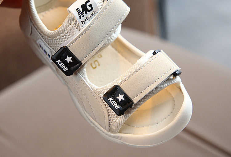 [343130-WHITE] - Sepatu Sandal Anak / Sepatu Sandal Import - Motif Star Adhesives