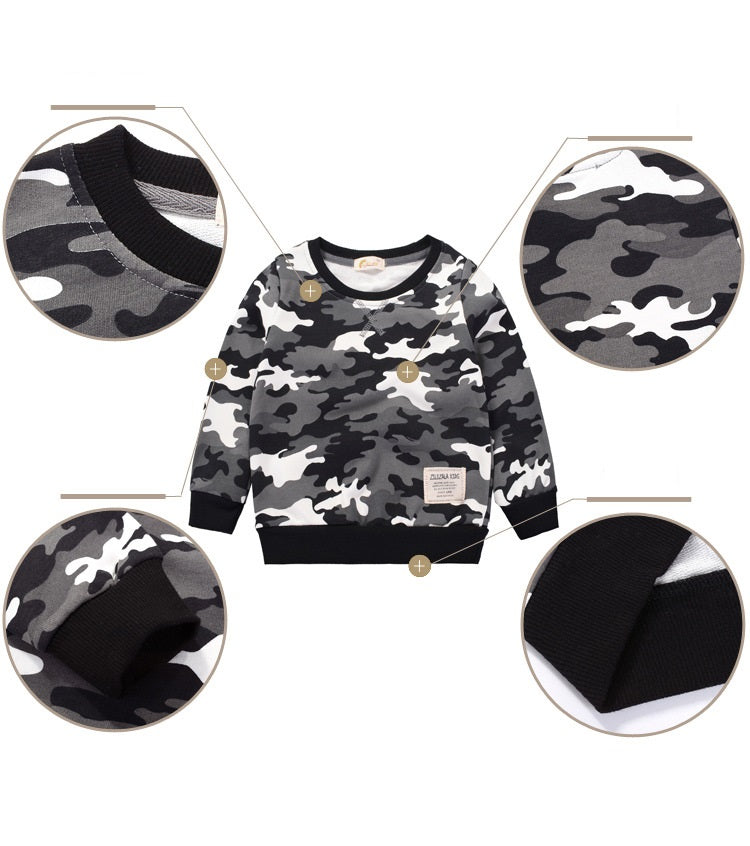 [370220] - Atasan Sweater Anak - Motif Army Style