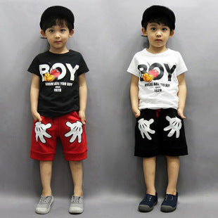 [356104-WHITE BLACK] - Setelan Santai Anak / Setelan Anak / Setelan Summer Anak - Motif Boys Writing