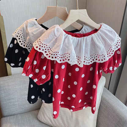 [507276] - Atasan Blouse Fashion Anak Perempuan - Motif Lace Collar