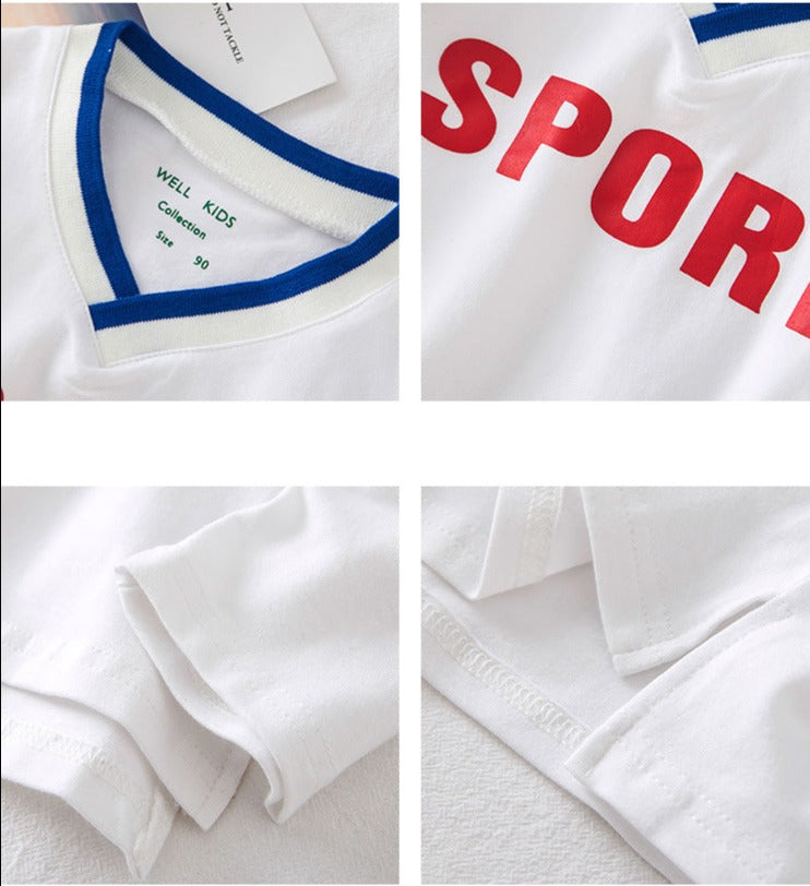 [513562] - Atasan Kaos Kerah V Lengan Panjang Anak Laki-laki - Motif Casual Sports