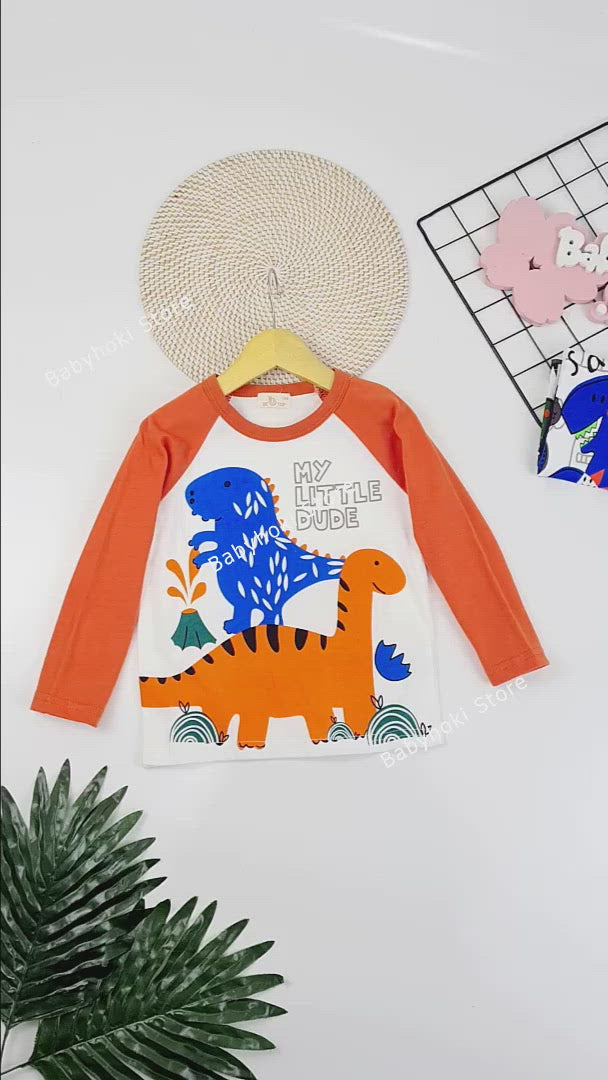 [370200-BRACIOSAURUS] - Atasan Kaos Trendi Anak Import - Motif Braciosaurus Animal