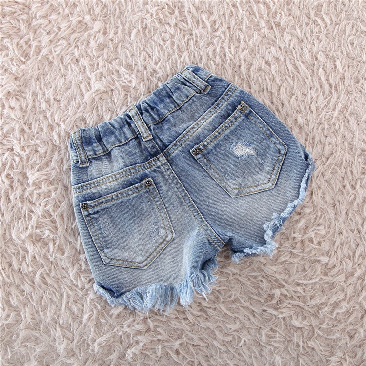 [508102] - Celana Pendek Jeans Anak Kekinian - Motif Pearl Tassel