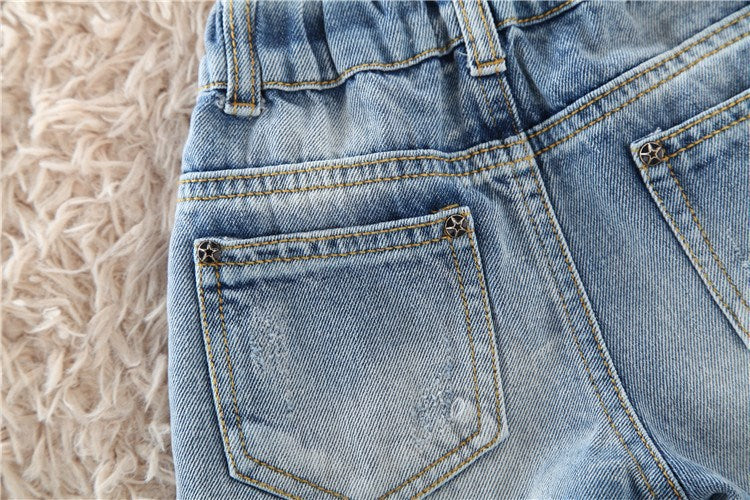 [508102] - Celana Pendek Jeans Anak Kekinian - Motif Pearl Tassel