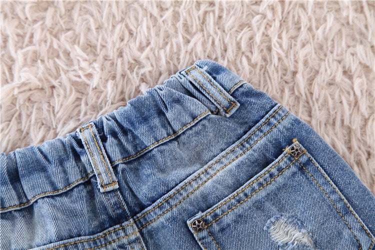 [508102] - Celana Pendek Jeans Anak Kekinian - Motif Pearl Tassel