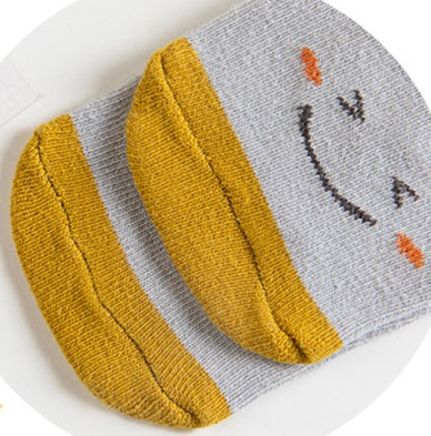 [375142-LIGHT BLUE] - Kaos Kaki Bayi Lucu / Kaos Kaki Anak Import - Motif Animal Face