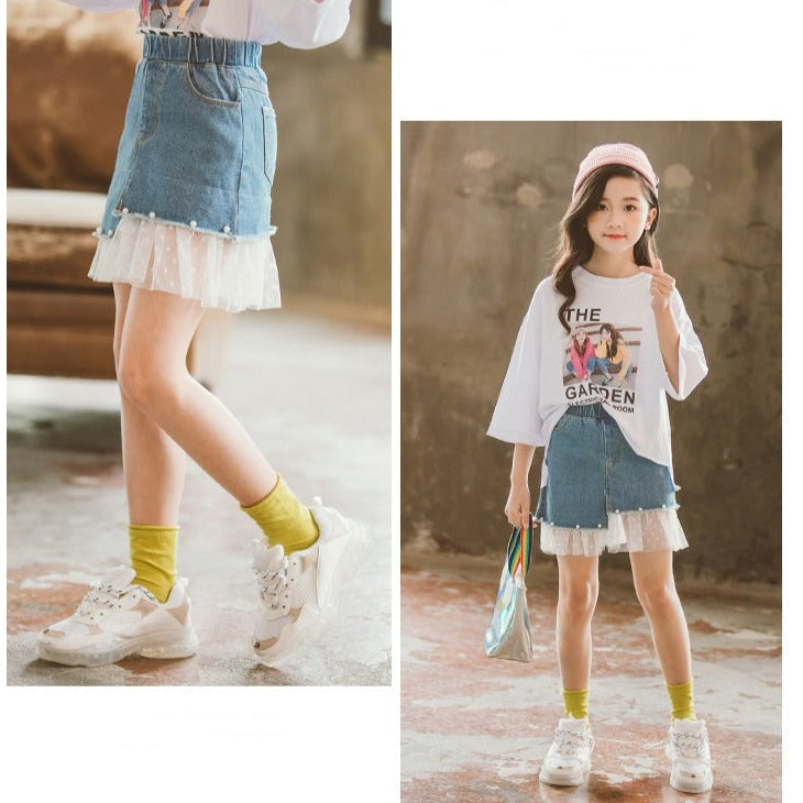 [508110] - Bawahan Rok Jeans Anak Kekinian - Motif Tutu Connection