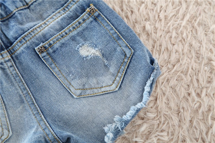 [508102] - Celana Pendek Jeans Anak Kekinian - Motif Pearl Tassel