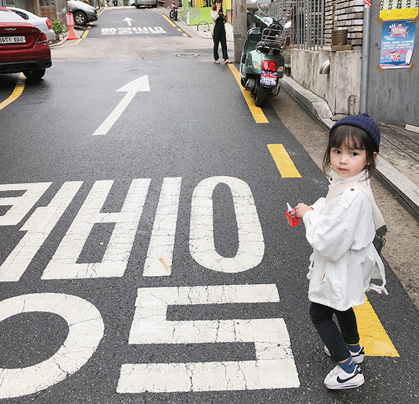 [507366] - Jaket Blazer Anak Perempuan Korean Style - Motif Plain Color