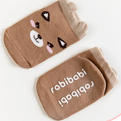 [375138-BROWN] - Kaos Kaki Bayi Lucu / Kaos Kaki Anak Import - Motif Fierce Bear