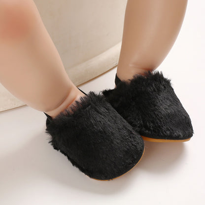 [105283-BLACK] - Sepatu Sandal Bayi Prewalker Import - Motif Feather Warmers